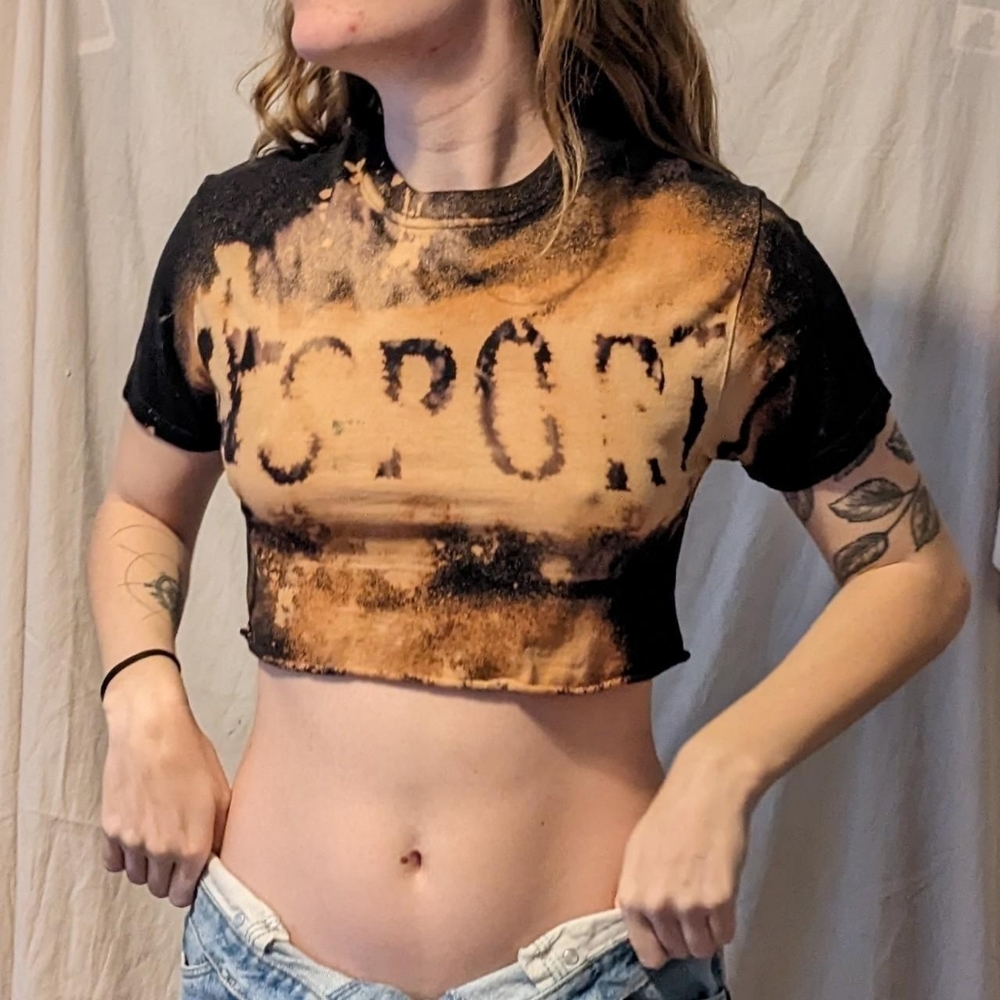 2/$25 Bleach Dyed Crop Top